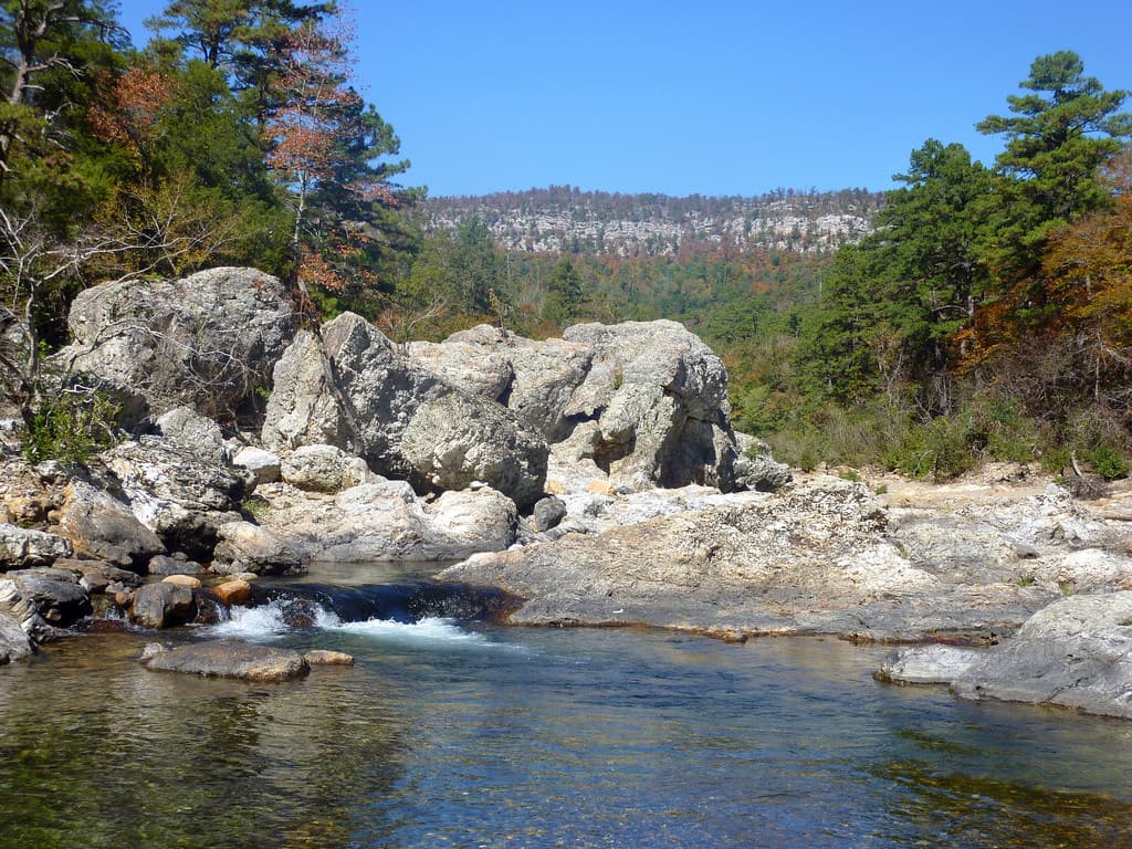 Rocks and clear water along the Caddo River